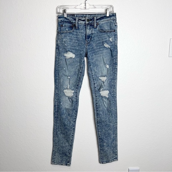 American Eagle Jeans Men Size 28 X 30 Stacked Skinny Distressed Stretch CL - Picture 1 of 10